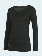 Black long-sleeve shirt on a white background