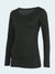 Black long-sleeve shirt on a white background