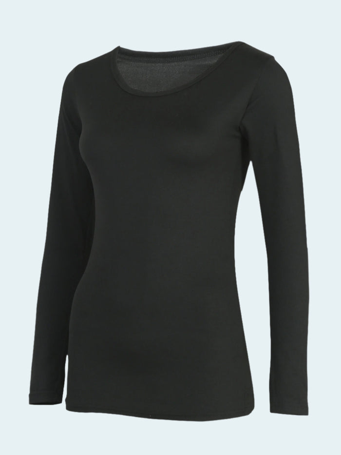 Black long-sleeve shirt on a white background