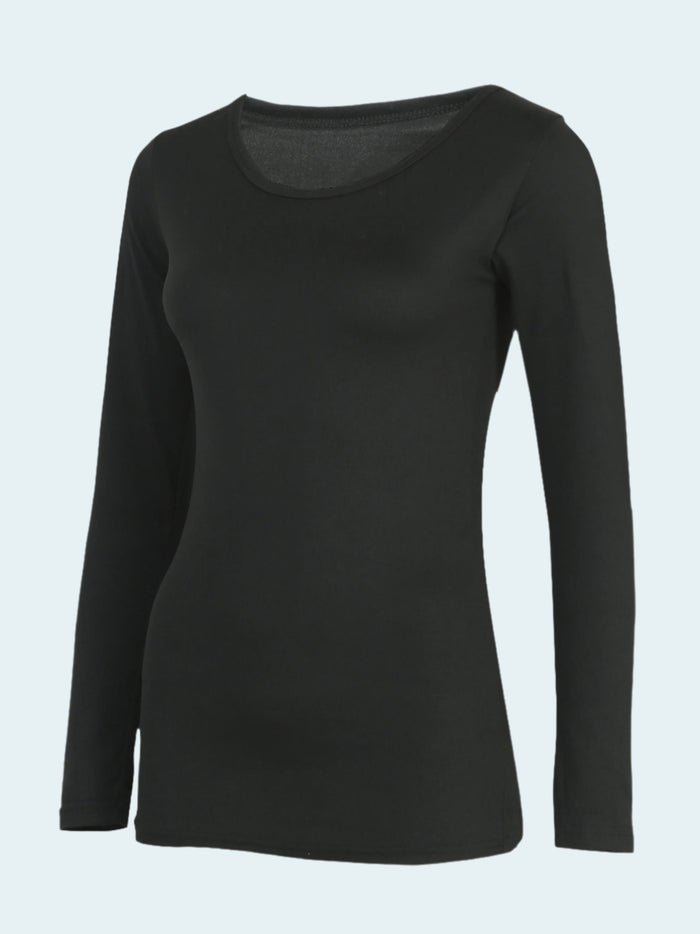 Black long-sleeve shirt on a white background