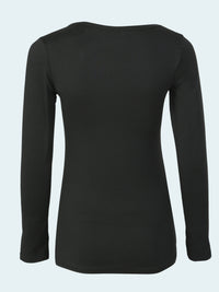 Black long-sleeve shirt on a white background