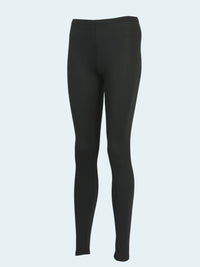 A  black women's base layer bottoms, designed for thermal insulation.
