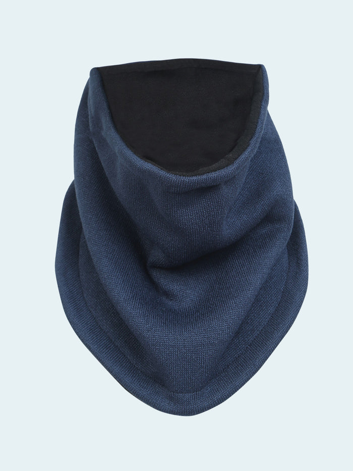 Blue neck warmer on a white background
