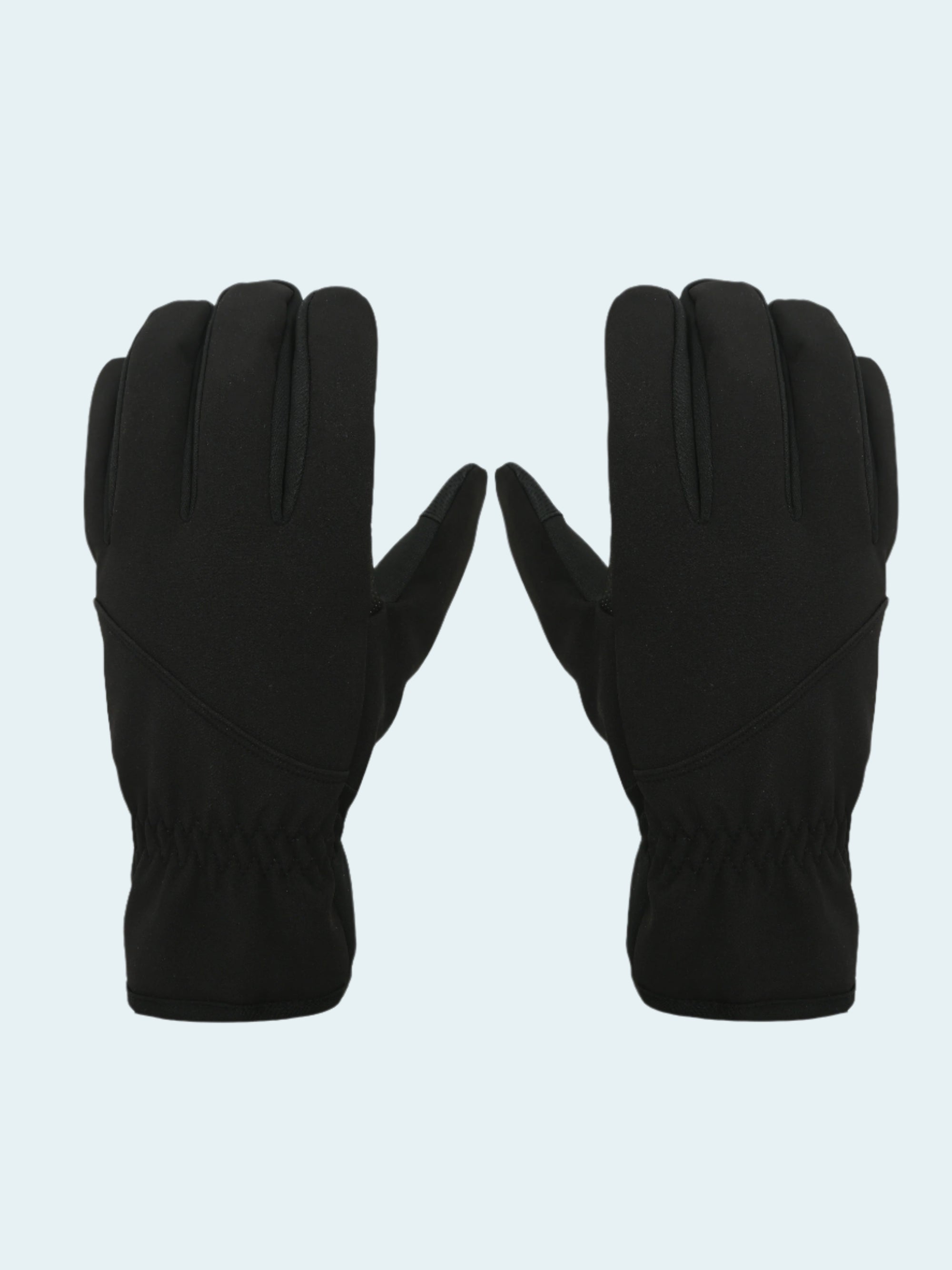 Pair of black gloves on a white background