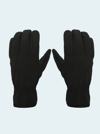Pair of black gloves on a white background
