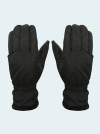 Pair of black gloves on a white background