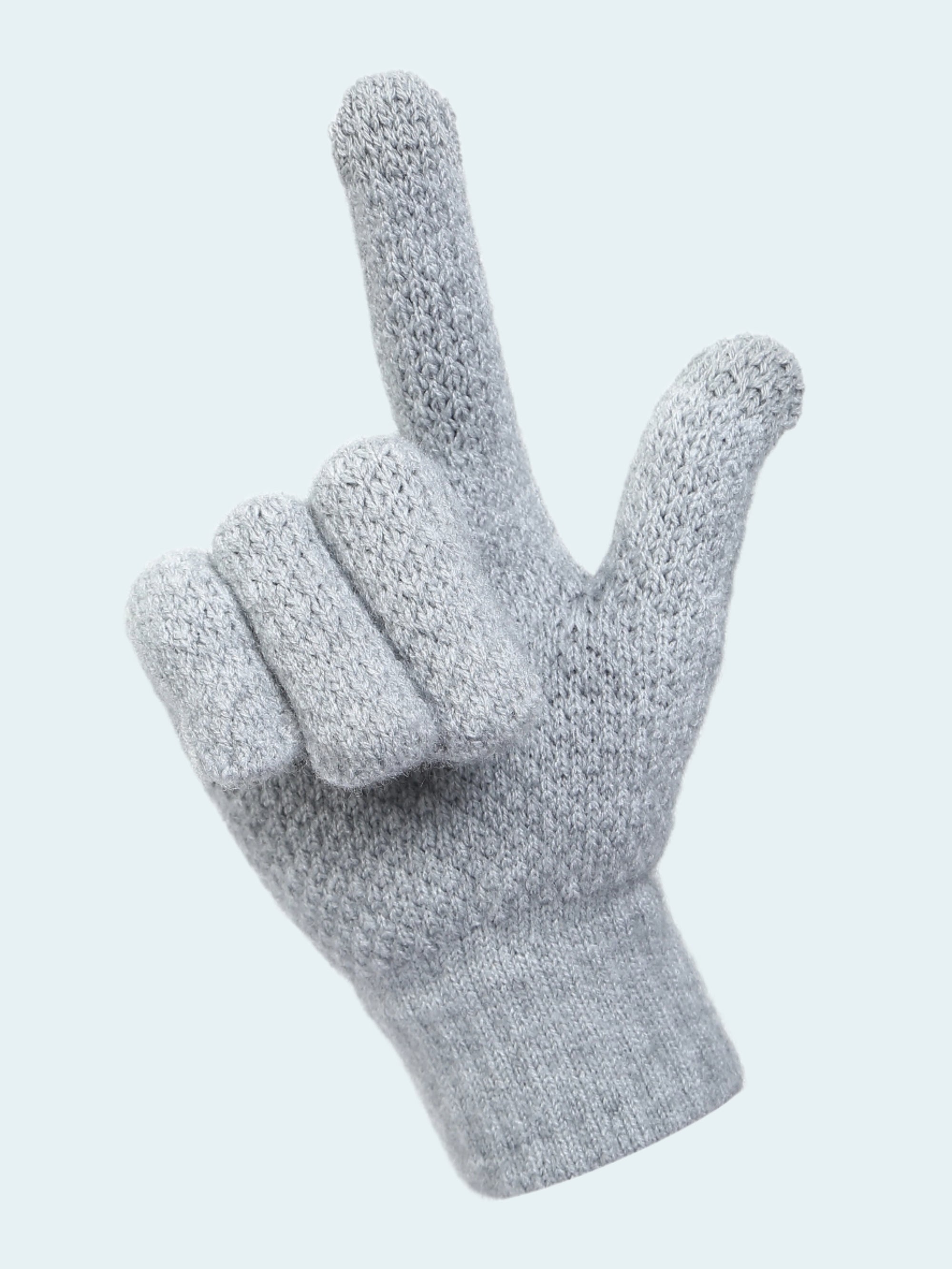 Gray textured glove on a white background