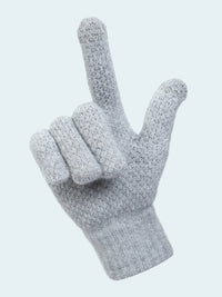 Gray textured glove on a white background