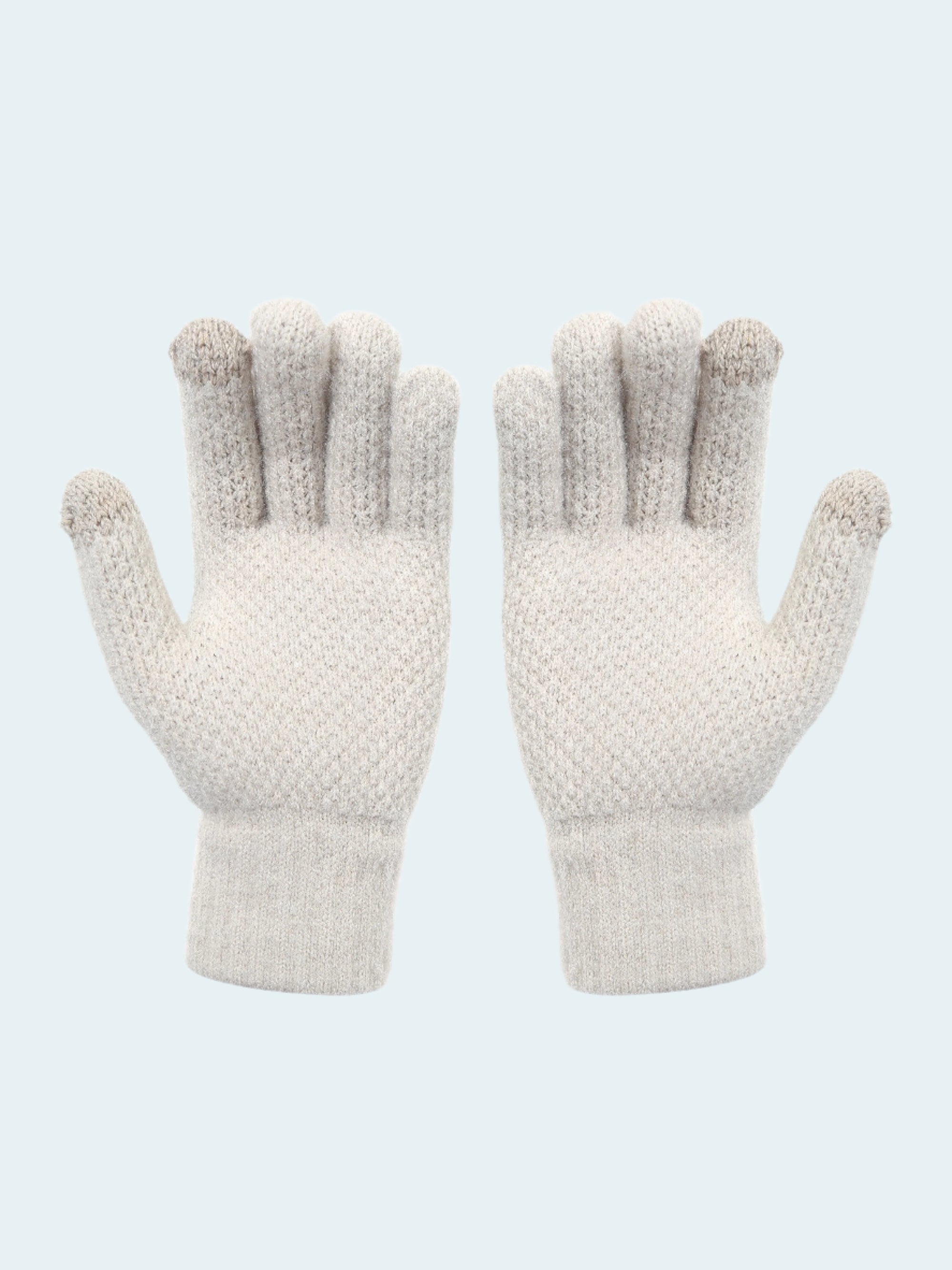 Pair of white gloves on a white background
