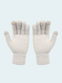 Pair of white gloves on a white background