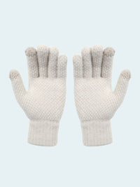 Pair of white gloves on a white background