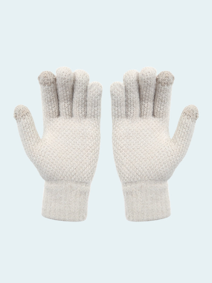 Pair of white gloves on a white background