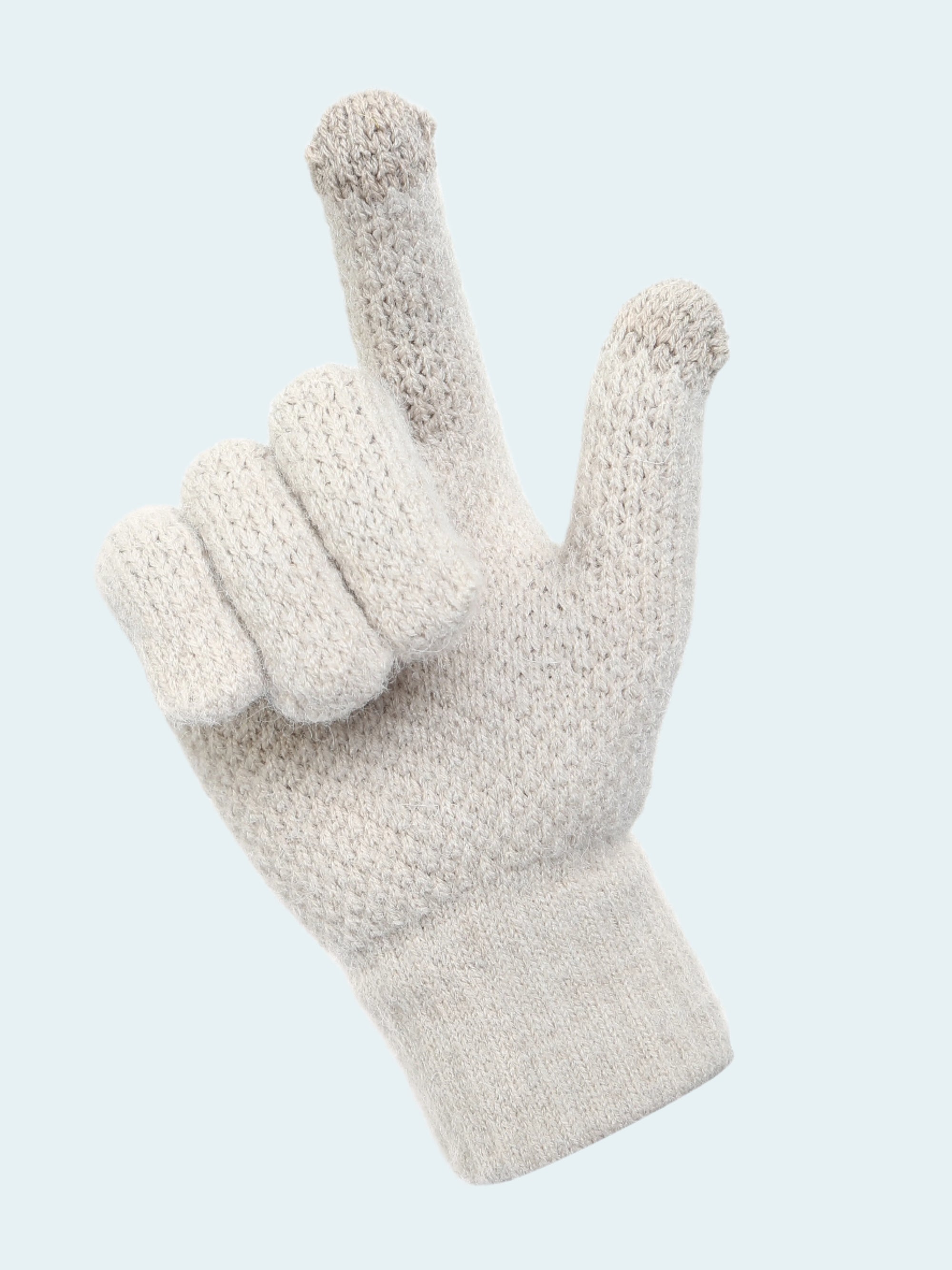 Gray textured glove on a white background