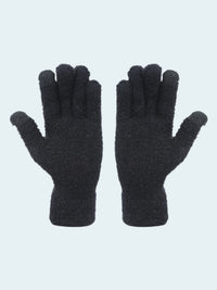 Pair of black gloves on a white background