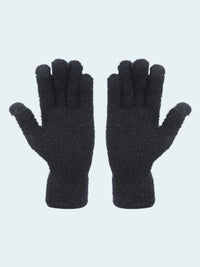 Pair of black gloves on a white background