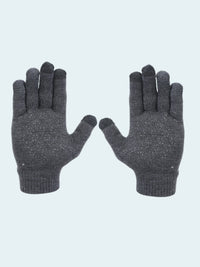 Pair of gray gloves on a white background