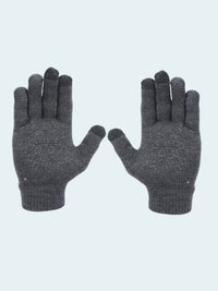 Pair of gray gloves on a white background