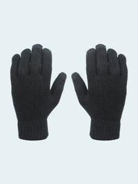 Pair of black gloves on a white background