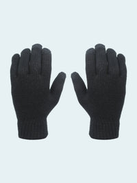 Pair of black gloves on a white background
