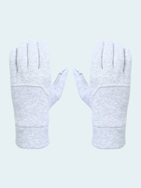 Pair of gray gloves on a white background