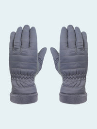 Pair of gray gloves on a white background