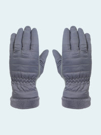 Pair of gray gloves on a white background