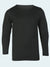 Black long-sleeve mens base layer top on a white background