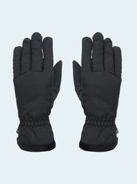 Pair of black gloves on a white background