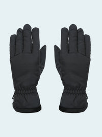 Pair of black gloves on a white background