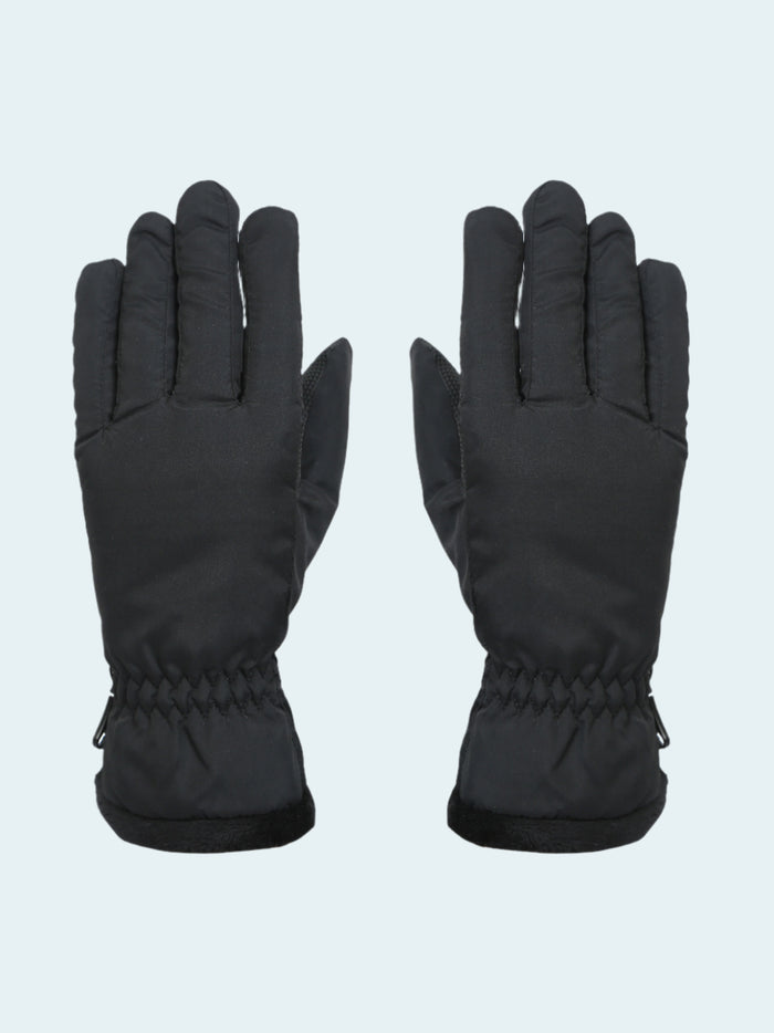 Pair of black gloves on a white background