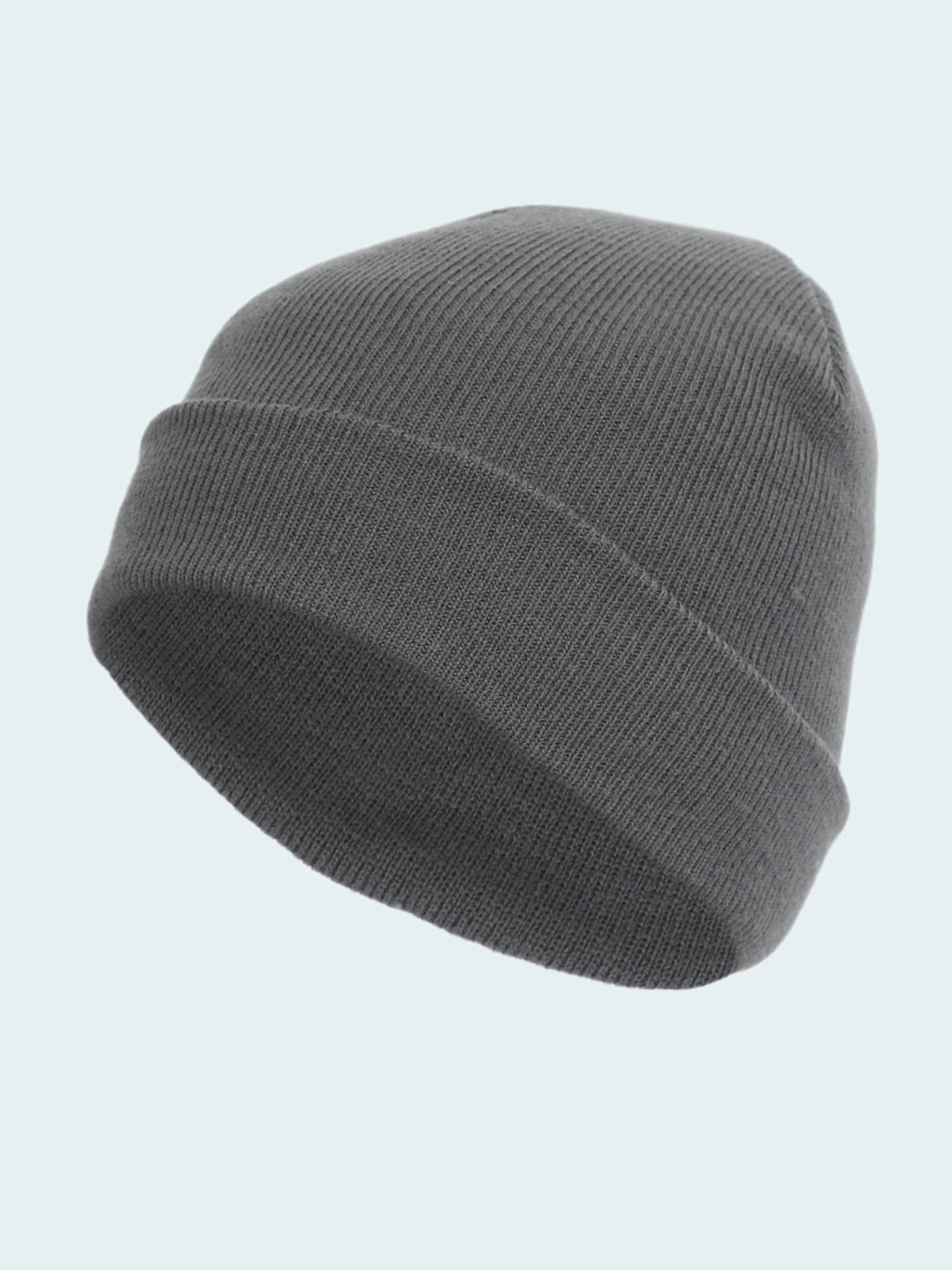 Gray beanie on a white background