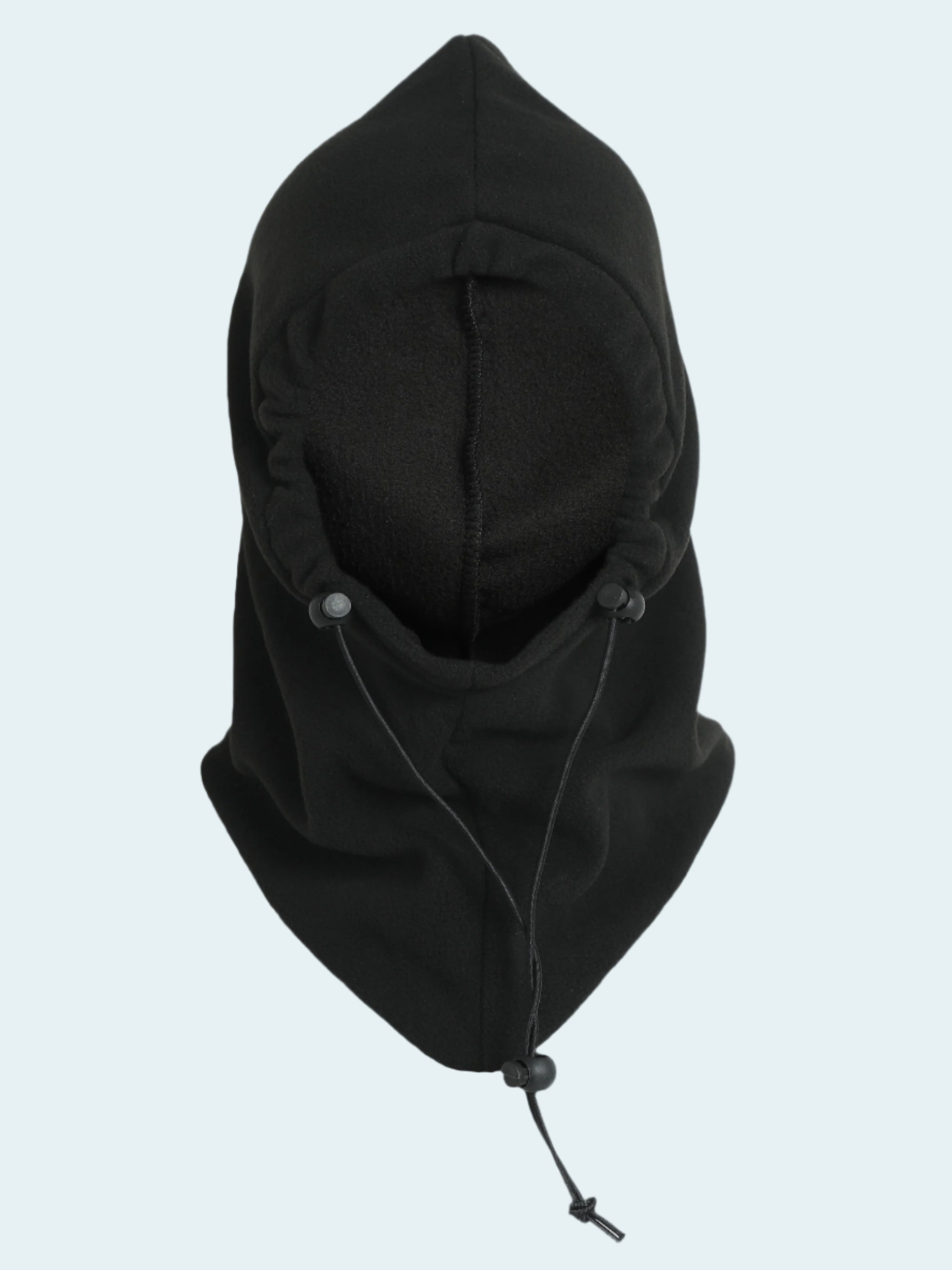 Black hooded balaclava on a white background