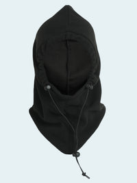 Black hooded balaclava on a white background