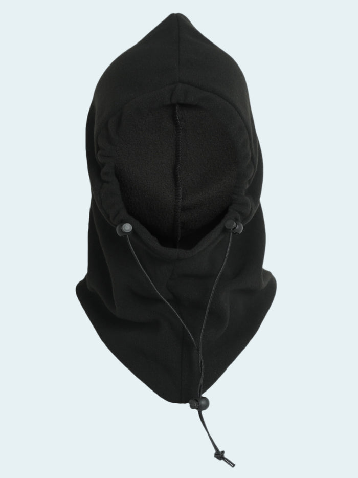 Black hooded balaclava on a white background