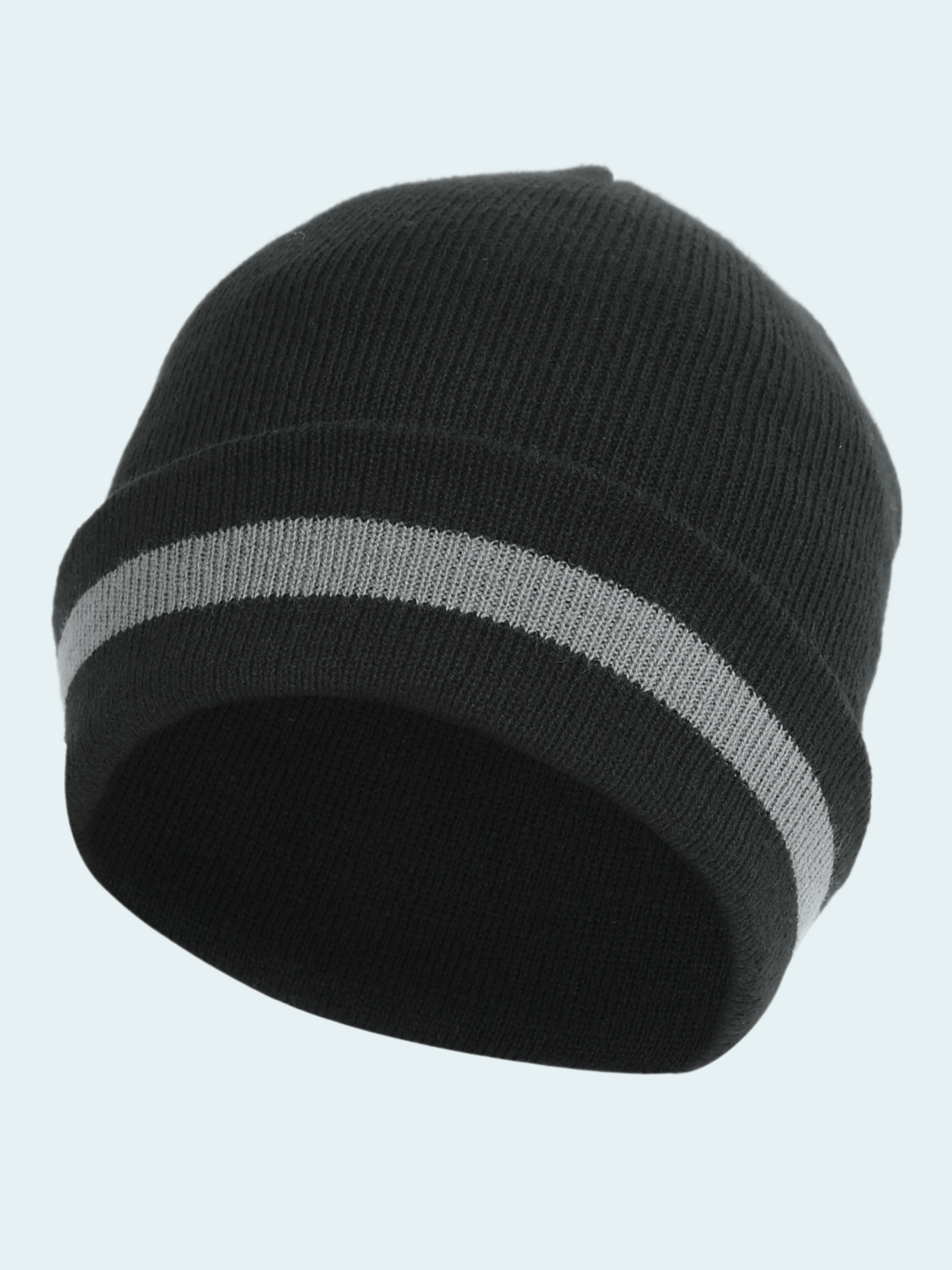 Unisex 2 Pack Stripe Cuff Beanie