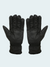 Pair of black gloves on a light gray background