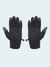 Pair of black gloves with gray accents on a light gray background