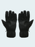 Pair of black gloves on a light gray background