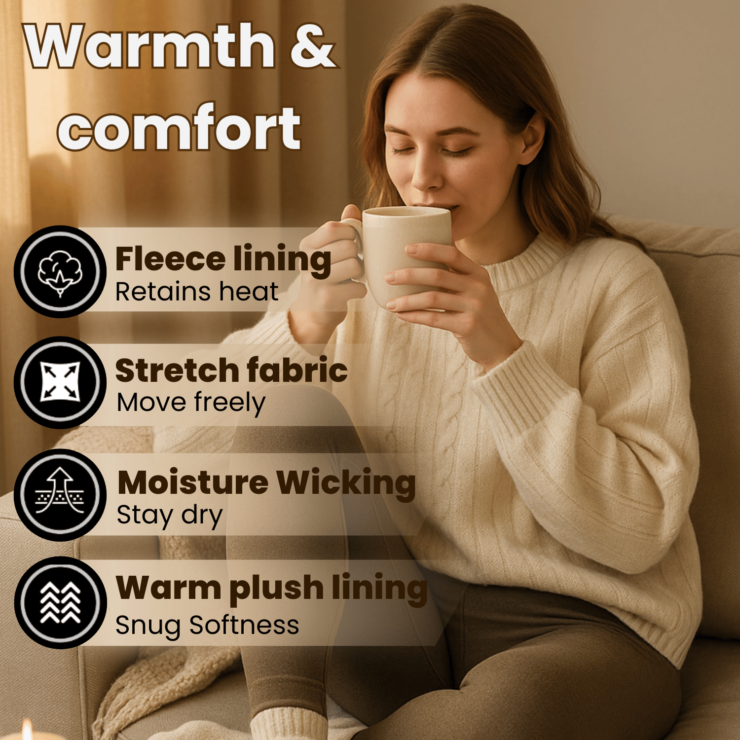 Women's 2 Pack Thermal Brushed Leggings