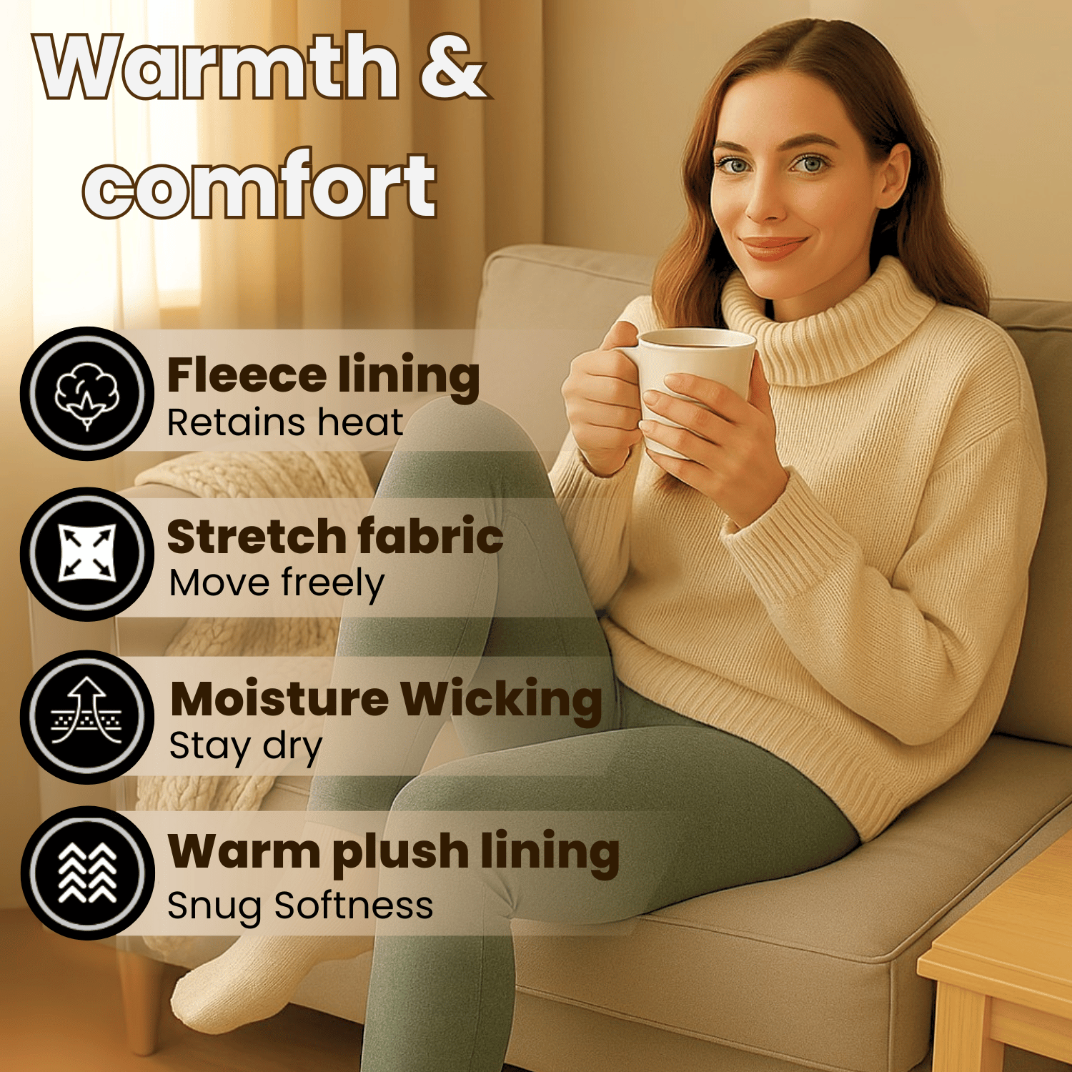 Women's 2 Pack Thermal Brushed Leggings
