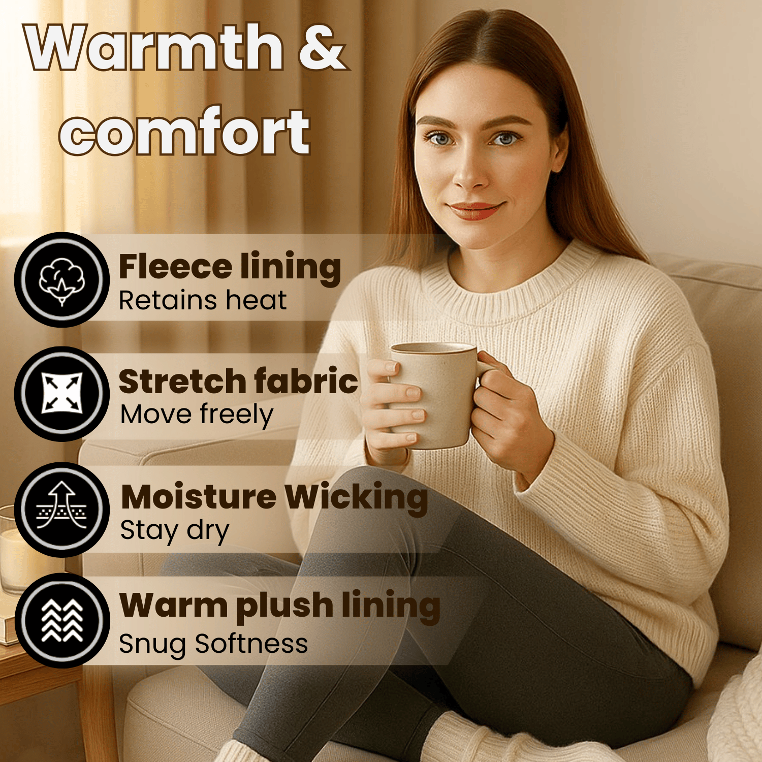 Women's 2 Pack Thermal Brushed Leggings